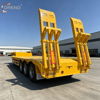 Semi-remorque à plateau bas à 3 essieux, prix d'usine, 60T, pour le transport d'équipements de construction