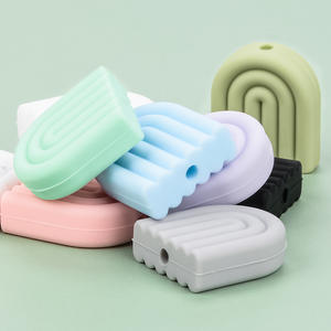 Nouvelle chaîne de sucette DIY, collier, sans BPA, perles en silicone arc-en-ciel à mâcher, 12 mm, certifiées par un tiers, accessoires pour bébé - Product Image 4