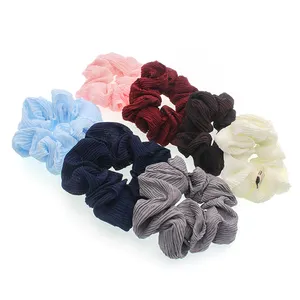 Diskon Besar Logo Kustom Harga Pabrik Pabrik Scrunchies Satin Aksesori Rambut Wanita Grosir