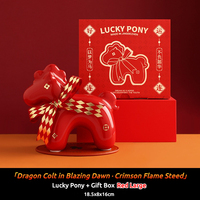 Ornement porte-bonheur en porcelaine Tonfo, thème Cheval, Cadeau du Nouvel An, Cadeau promotionnel, Guochao, Création d'inspiration chinoise pour la maison