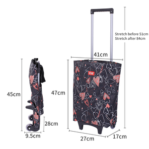 Carrito de Compras Plegable de 2 Ruedas de Poliuretano de 5.5 cm, Gran Capacidad, Cómodo, Resistente a la Oxidación, Impermeable, con Asa de Arrastre - Product Image 4