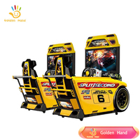 Machine de jeu d'arcade 3D de course automobile à monnayeur Golden Hand en acier inoxydable avec simulateur de mouvement et vidéo, version anglaise