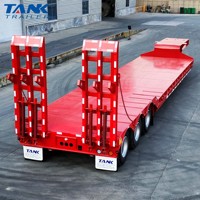 Semi-remorque surbaissée multifonctionnelle 3 ou 4 essieux 60T 80T pour le transport de machines de construction