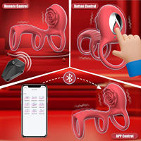 Beliebter Männlicher APP-gesteuerter Rosen-Silikon-Vibrator, Wasserdicht, für Paare, Klitorale Stimulation, 9 Frequenzen, Verzögerungsvibration für Männer