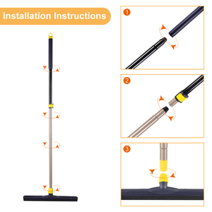 Serpillère de sol de salle de bain Sunshine avec manche télescopique robuste, lame en mousse EVA réglable, brosse en caoutchouc pour la maison - Product Image 5