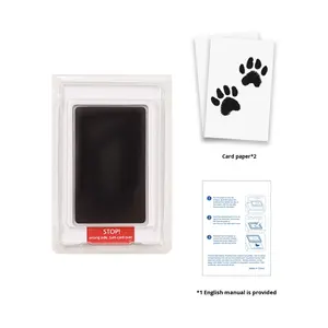 Tampon encreur rectangulaire moderne <span class=keywords><strong>et</strong></span> écologique pour empreintes de pattes de chat <span class=keywords><strong>et</strong></span> de chien, idéal pour la première <span class=keywords><strong>empreinte</strong></span> de main/pied de bébé, sans lavage nécessaire - Product Image 2