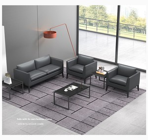 أريكة فاخرة واسعة بمساند ذراعين ووسائد ناعمة لمنطقة استقبال الفنادق والمكاتب، أريكة متعددة الأشخاص قابلة للتركيب، أثاث مكتبي - Product Image 1