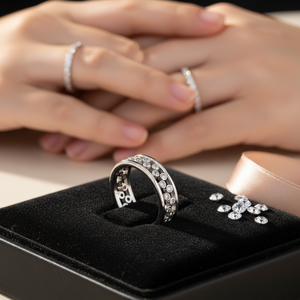 <b>Two</b> <b>Rings</b> Together Zircon <b>Stone</b> Shiny Best Selling Popular Wholesale Handmade Turkish 925 Sterling Silver Jewelry - Product Image 3