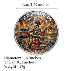 Stock <strong>Old</strong> Bastards Firefighters Club Commemorative Coin Metal <strong>Crafts</strong> Courage Honor Brotherhood Themed Souvenir Gift - Product Image 6