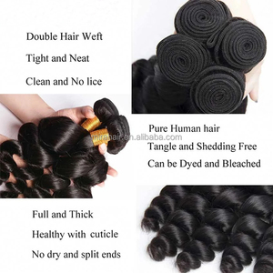 Vendita calda brasiliano capelli umani fasci di colore naturale per le donne fasci sciolti <span class=keywords><strong>onda</strong></span> 10A capelli umani lunghi migliori onde sciolte naturali - Product Image 2