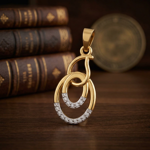 Colgante de Círculos Entrelazados de Diamantes, Chapado en Oro, Certificado IGI, Diseño de Doble Aro, para Mujer, Boda, Fiesta, Lujo - Product Image 3