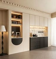 Buffet Modulaire en Bois Massif Français, 5 Étagères Réglables, Design Écologique, Construction Stable, Panneau Surélevé, Meuble de Maison