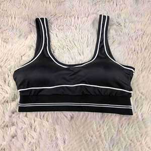 Yoga Sets Scoop Neck Spaghetti Strap Full Length Color Blocking Contrast <b>Stitch</b> Spandex Nylon <b>Leggings</b> With Bra Pad - Product Image 5