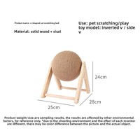 Jouet griffoir pour chat en bois massif, boule à griffer en forme de V, forme de lapin, pour affûter les griffes, durable, utilisation en intérieur