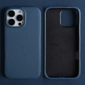 Funda de Cuero Genuino de Grano Completo Premium para iPhone 17 <span class=keywords><strong>Pro</strong></span> Max 16 15, Protección Total a Prueba de Golpes para la Lente, Textura Litchi Hecha a Mano - Product Image 6