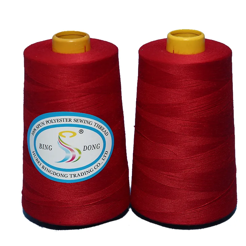 Nhà Máy Tùy Chỉnh Màu Xanh 100 Spun Polyester May Chủ Đề Bán Buôn Ống Sợi 100% Polyester May Chủ Đề