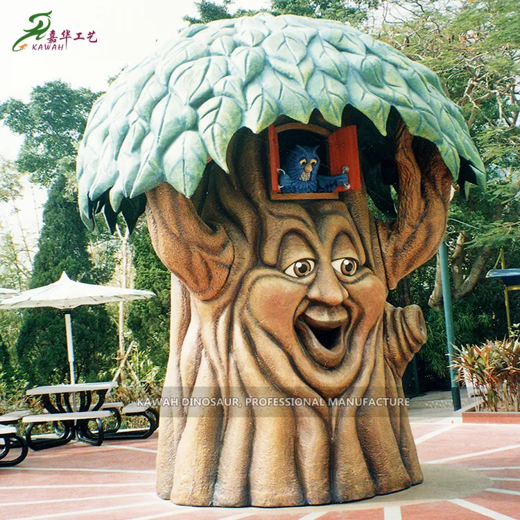 Amusement Funny Artificial Cartoon Animatronic Talking Tree Speak Multi-language