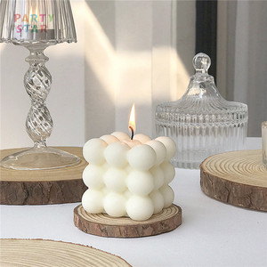 Wholesale Factory NEW Handmade Colored Rubik's Cube Candles Round Large Bubble Scented Candle