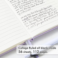 Mini Cute Pocket Notebook A6 Größe College Lined 3 schwarze Stifte Pastellfarben-Hellblau Licht Lila Hellgrün Hardcover für