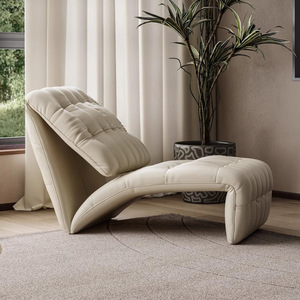   Sillón Puff de Estilo Moderno, Tapizado en Piel de Vacuno de Primera Calidad, Multifuncional, Reclinable, para Sala de Estar - Product Image 3