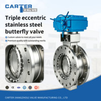 Válvula de Mariposa Triple Excéntrica de Acero Inoxidable SS316, con Brida RF, Eléctrica/Neumática, Sellado Hermético, para Vapor a Alta Temperatura, ANSI Clase 150