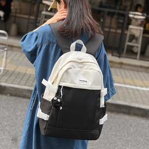 Vavebag <b>Backpack</b> 15 Inches Large Capacity Computer Interlayer Unisex <b>School</b> Education Solid Color Arcuate Shoulder Strap - Product Image 1