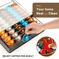Usine nouveau Design verre trempé clair porte-dosette de café et tiroir organisateur de tasse K pour stocker des Capsules de café