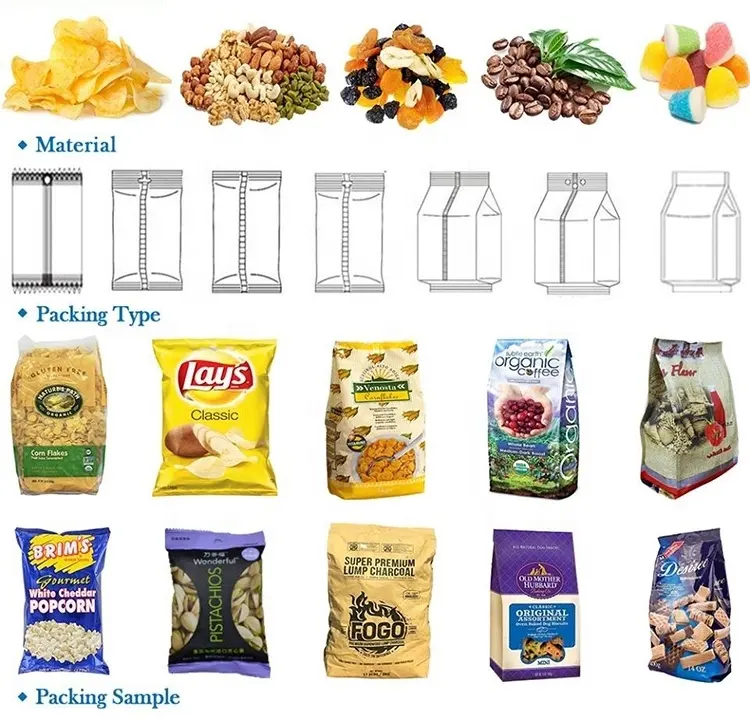 Hot sale Advanced automatic multi head weigher snack food vffs packing machine with metal detector