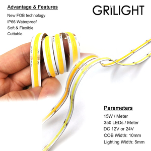 Tira de Luz LED COB de Alta Densidad, Cortable, 420 LED, 4 mm, Ultrafina, Flexible, IP65, Impermeable, Sin Puntos, CRI90 95, DC12V 24V - Product Image 6