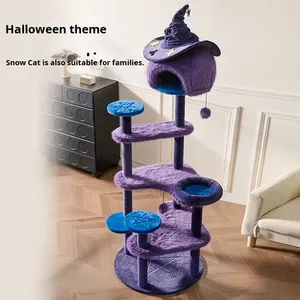 Árbol para Gatos Clásico y Travieso, Diseño de Bruja de Halloween, Ecológico, de <span class=keywords><strong>Madera</strong></span> de Sisal, con 5 Niveles, para Interiores, Ahorra Espacio en Casas Pequeñas - Product Image 2