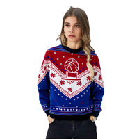 Vente en gros Pull de Noël familial en jacquard chaud Pull tricoté pour femmes Pull moche