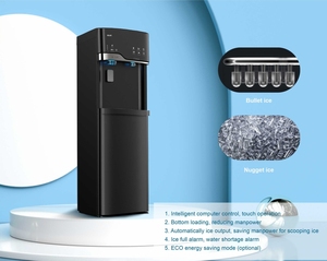 Distributeur d'eau sur pied en plastique à chargement par le bas avec machine à glaçons, filtre et réservoir d'eau à capacité importante - Chaud et froid - Product Image 5