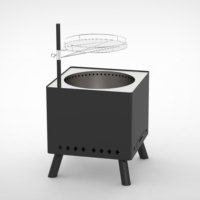 Barbecue portable de 34 pouces en acier inoxydable, foyer sans fumée pour jardin et terrasse