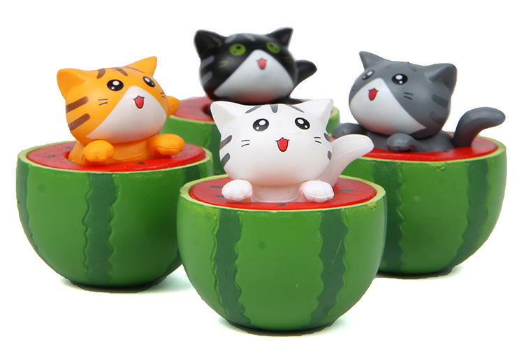 Creative Cartoon Ask for Support Cat Keychain with Watermelon Design - KM Crafts Co., Ltd. - Wholesa