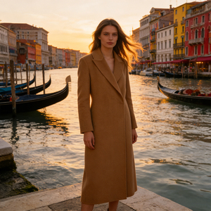 <span class=keywords><strong>Manteau</strong></span> double face en cachemire <span class=keywords><strong>long</strong></span> en <span class=keywords><strong>laine</strong></span> pour femmes-10% cachemire 90% <span class=keywords><strong>laine</strong></span>, pardessus élégant chaud d'hiver de couleur <span class=keywords><strong>camel</strong></span> - Product Image 4