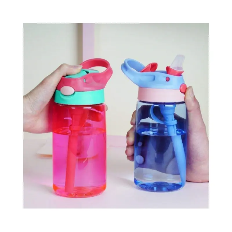 Kinder Sport-Stil Kunststoff BPA-Wasserflasche mit Strohhalm entzückendes bedrucktes Kupa Bardak-Design für Kindertränken