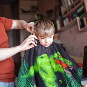 Profissional barbeiro salão dinossauro cabelo corte cabo para meninos com fechamento instantâneo ajustável