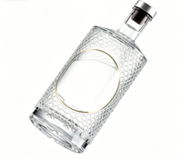 Bouteilles en verre de style carafe à base lourde, vides, pour spiritueux de luxe (Cognac, Tequila), emballage haut de gamme pour la vente au détail