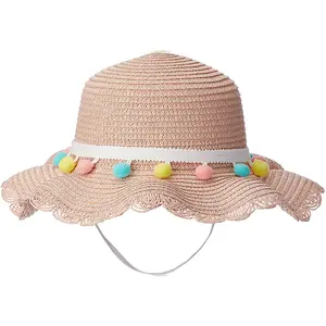 Zomer Kinder Mesh Sweety Cap Schattige Strohoed En Tas Set Buiten Zonwering Strandhoed Voor Baby Girl Kids