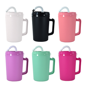 Tazza di plastica riutilizzabile estiva personalizzata <span class=keywords><strong>per</strong></span> festa in spiaggia 22oz 34oz caffè da viaggio mega tazza tazza tazza a doppia parete isolata tazza fredda <span class=keywords><strong>per</strong></span> camionista - Product Image 2