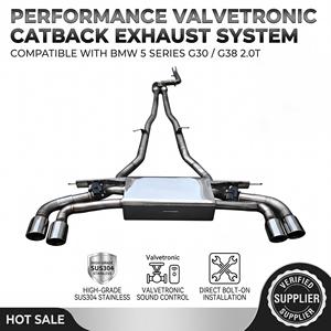 Système d'échappement Catback Vortex SS304 à double soupape sous vide pour BMW Série 5 G30 G38 525i 530i 2.0T 2018-2025, kits de tuning à quatre sorties - Product Image 1