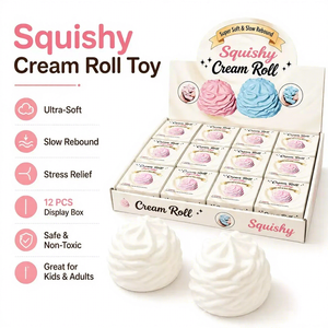 Paquete de 12 Juguetes Antiestrés de Gel de Vaselina Tricolor, Azul, Rosa y Blanco, de Ascenso Lento, Sensoriales para Niños - Product Image 3