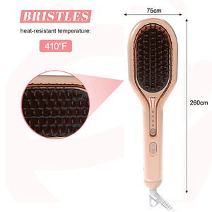 Lisseur de cheveux professionnel, peigne lisseur avec clip, brosse à cheveux électrique, brosse ionique rapide, brosse de lissage, brosse d'usine - Product Image 5