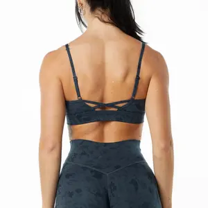 Sujetador deportivo de alta calidad para gimnasio y Fitness, Top corto con estampado de Yoga para mujer, espalda ajustable
