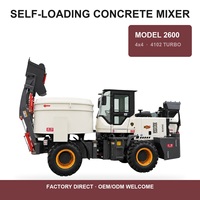 Camion malaxeur à béton 2m3 4x4 pour usage agricole, malaxeur à tambour compact, véhicule de construction, cuve sous pression