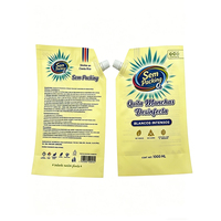 Sachet Doypack à bec verseur personnalisé en PLA recyclé, sans plastique, pour recharge de lessive liquide et savon liquide, 35ml, 480ml, 1.1L