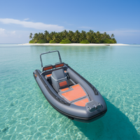 Bateau pneumatique RIB Sport 17 pieds 520 en forme de V profond en PVC/Hypalon/Orca avec pont de bain de soleil de luxe