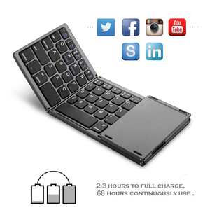 Clavier sans fil Bluetooth B033 pliable avec pavé <span class=keywords><strong>tactile</strong></span> USB rechargeable pour ordinateur portable, <span class=keywords><strong>tablette</strong></span>, téléphone portable - Nouveau modèle en plastique - Product Image 5