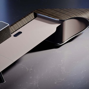 Cao cấp sang trọng nội thất văn phòng tùy chỉnh thêm logo tiếp tân quầy lễ tân hình chữ U - Product Image 6