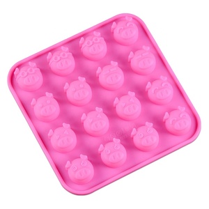 Molde de silicona con forma de cerdo para Chocolate, molde de silicona para <span class=keywords><strong>Fondant</strong></span>, 16 unidades - Product Image 3